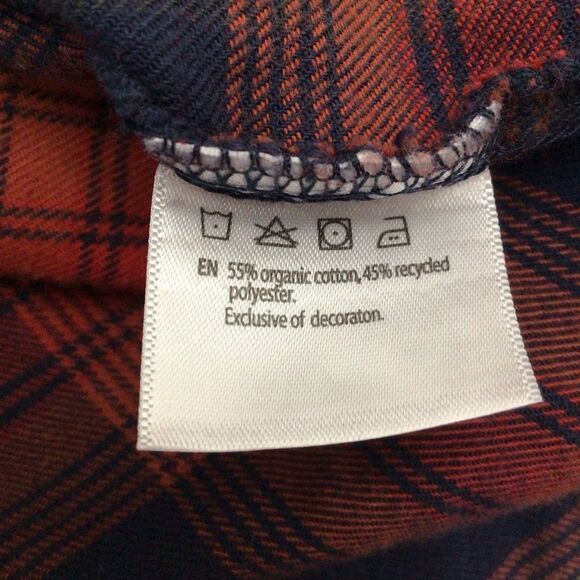 10TREE flannel plaid button down shirt medium red black - Picture 7 of 12